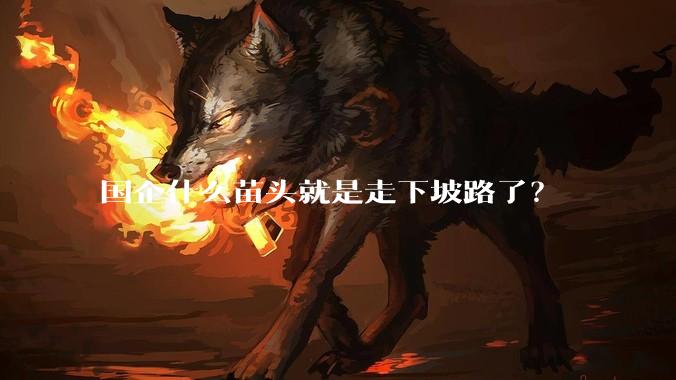 国企什么苗头就是走下坡路了？